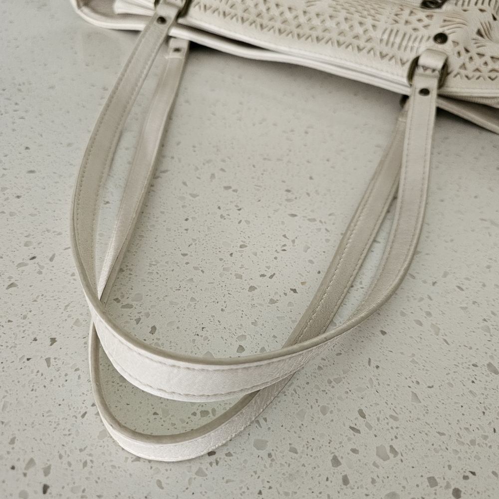 Sakroots Lasercut Shoulder Tote Bag Boho Cream Off Wh… Gem